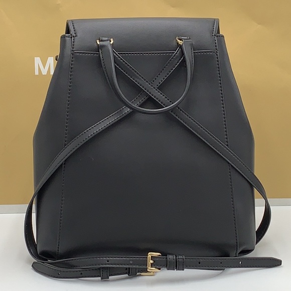 MICHAEL KORS PHOEBE MEDIUM FLAP DRAWSTRING BACKPACK BLACK COLOR - Picture 12 of 16